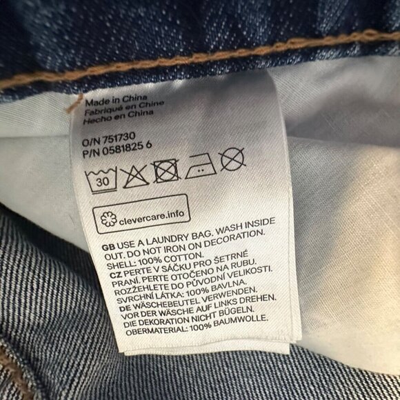 H&M Jeans Women's Size 22 Boyfriend Low Waist med wash bejeweled pockets - Picture 9 of 13